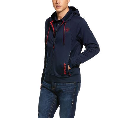 Ariat Keats Lacivert Kapşonlu Sweatshirt Erkek (12356-625)